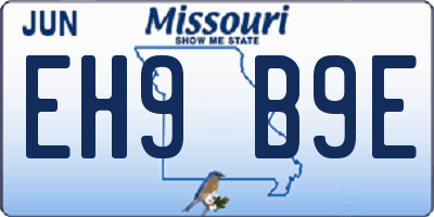 MO license plate EH9B9E