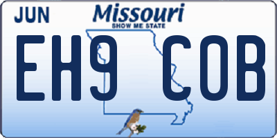 MO license plate EH9C0B