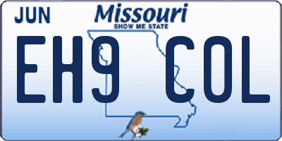 MO license plate EH9C0L