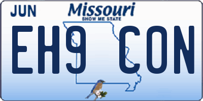 MO license plate EH9C0N