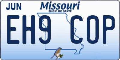 MO license plate EH9C0P