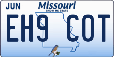 MO license plate EH9C0T