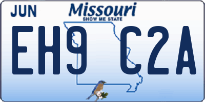 MO license plate EH9C2A