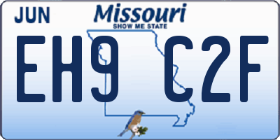MO license plate EH9C2F