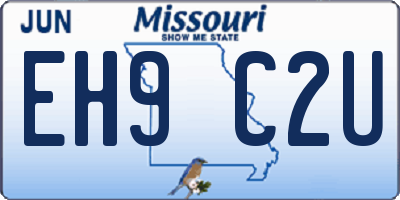 MO license plate EH9C2U