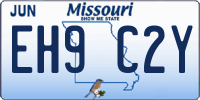 MO license plate EH9C2Y