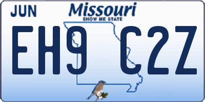 MO license plate EH9C2Z