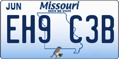 MO license plate EH9C3B
