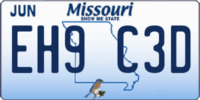 MO license plate EH9C3D