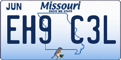 MO license plate EH9C3L