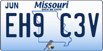 MO license plate EH9C3V