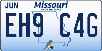 MO license plate EH9C4G