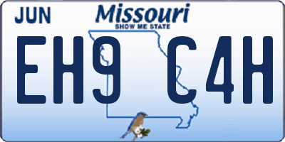 MO license plate EH9C4H
