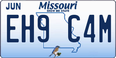 MO license plate EH9C4M