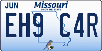 MO license plate EH9C4R