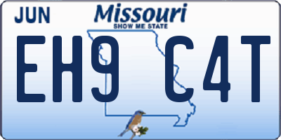 MO license plate EH9C4T