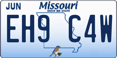 MO license plate EH9C4W