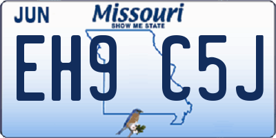MO license plate EH9C5J