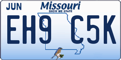 MO license plate EH9C5K