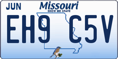 MO license plate EH9C5V