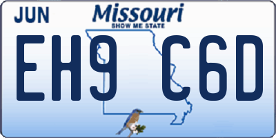 MO license plate EH9C6D