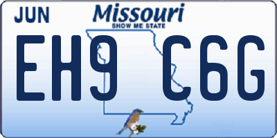 MO license plate EH9C6G