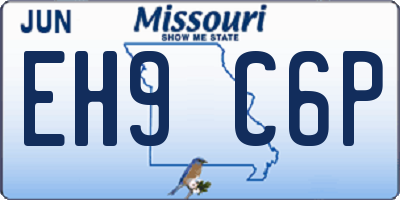 MO license plate EH9C6P