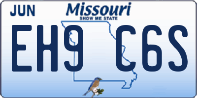 MO license plate EH9C6S