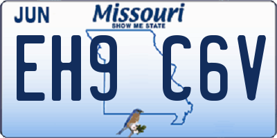 MO license plate EH9C6V