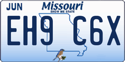 MO license plate EH9C6X