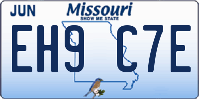 MO license plate EH9C7E