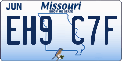MO license plate EH9C7F