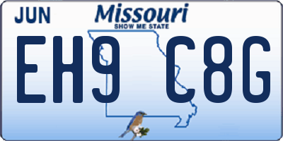 MO license plate EH9C8G