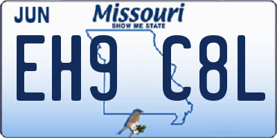 MO license plate EH9C8L