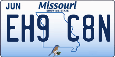 MO license plate EH9C8N