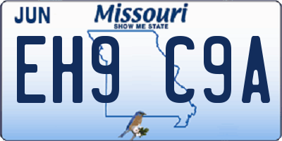MO license plate EH9C9A