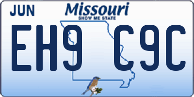 MO license plate EH9C9C