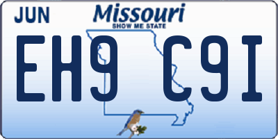 MO license plate EH9C9I