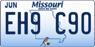 MO license plate EH9C9O