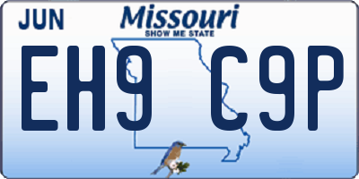 MO license plate EH9C9P