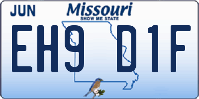 MO license plate EH9D1F