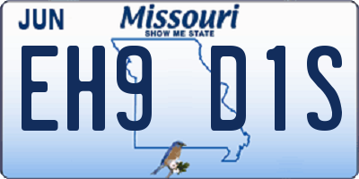MO license plate EH9D1S