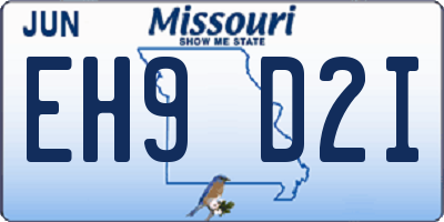 MO license plate EH9D2I