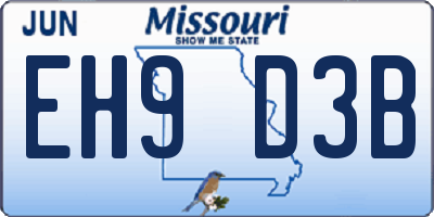 MO license plate EH9D3B