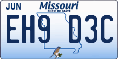 MO license plate EH9D3C