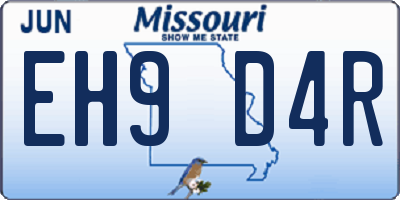 MO license plate EH9D4R
