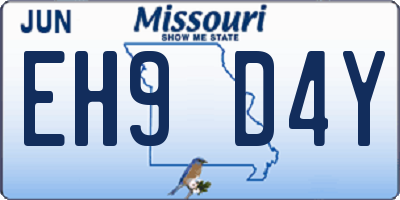 MO license plate EH9D4Y
