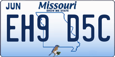 MO license plate EH9D5C