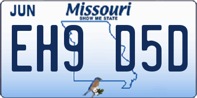 MO license plate EH9D5D
