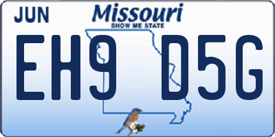 MO license plate EH9D5G